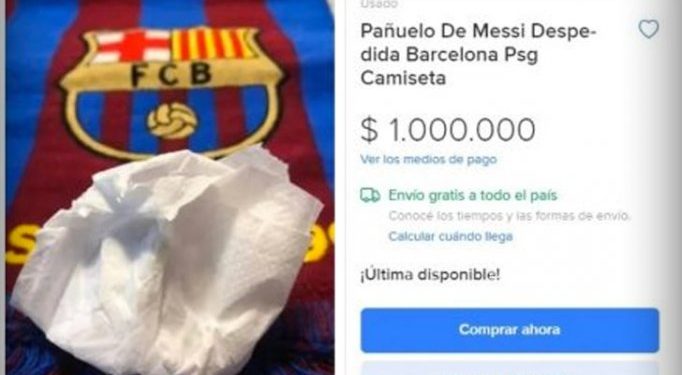 Мессигийн нулимсаа арчсан салфетка сая доллар хүрлээ