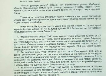 Н.ГАНИБАЛ “МОНГОЛ УРАНИУМ РЕСУРС” ХХК-ИЙН АСУУДЛААР ШАДАР САЙДАД АСУУЛТ ТАВИЛАА
