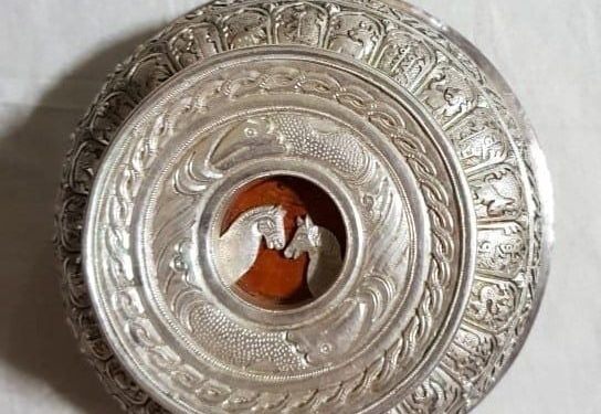 Маршал Х.Чойбалсангийн 50 насны ойд зориулан урласан мөнгөн аяга