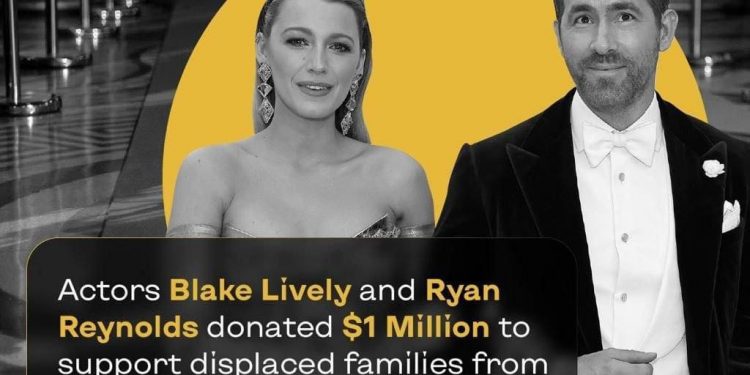 Райан Рейнолдсын гэр бүл Украинд 1 сая доллар хандивлав