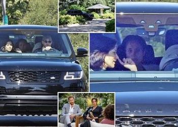 Ханхүү Харри машинаа жолоодон эхнэрийн хамт Опрагийнд очжээ