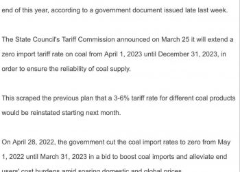 БНХАУ 2023 оныг дуустал нүүрсний импортын татварыг тэглэхээр болжээ